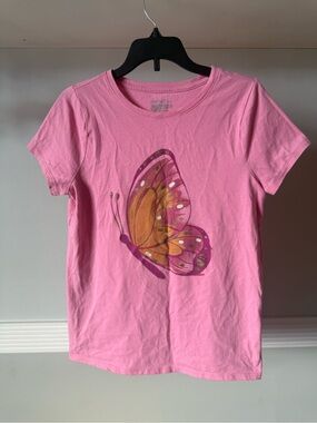 Cat & Jack Pink Short-Sleeve Tee with Orange & Purple Butterfly